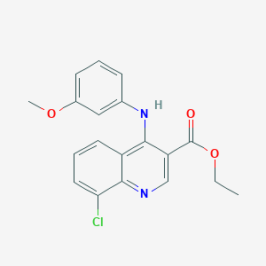 molecular formula C19H17ClN2O3 B3582905 ethyl 8-chloro-4-[(3-methoxyphenyl)amino]-3-quinolinecarboxylate 