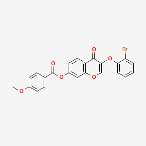 molecular formula C23H15BrO6 B3582913 3-(2-bromophenoxy)-4-oxo-4H-chromen-7-yl 4-methoxybenzoate 