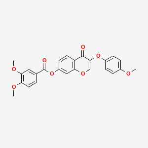 3-(4-methoxyphenoxy)-4-oxo-4H-chromen-7-yl 3,4-dimethoxybenzoate