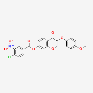 3-(4-methoxyphenoxy)-4-oxo-4H-chromen-7-yl 4-chloro-3-nitrobenzoate