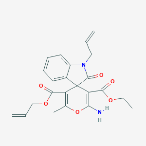 molecular formula C23H24N2O6 B358296 3-O'-ethyl 5-O'-prop-2-enyl 2'-amino-6'-methyl-2-oxo-1-prop-2-enylspiro[indole-3,4'-pyran]-3',5'-dicarboxylate CAS No. 496772-10-2