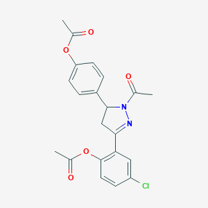 molecular formula C21H19ClN2O5 B358299 4-{1-acetyl-3-[2-(acetyloxy)-5-chlorophenyl]-4,5-dihydro-1H-pyrazol-5-yl}phenyl acetate CAS No. 585559-04-2