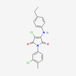 molecular formula C19H16Cl2N2O2 B3583031 3-chloro-1-(3-chloro-4-methylphenyl)-4-[(4-ethylphenyl)amino]-1H-pyrrole-2,5-dione 