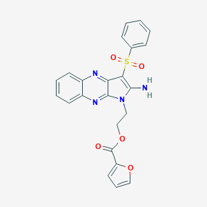 molecular formula C23H18N4O5S B358304 2-[2-amino-3-(phenylsulfonyl)-1H-pyrrolo[2,3-b]quinoxalin-1-yl]ethyl 2-furoate CAS No. 381706-39-4