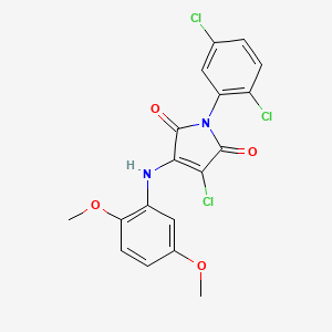 molecular formula C18H13Cl3N2O4 B3583060 3-chloro-1-(2,5-dichlorophenyl)-4-[(2,5-dimethoxyphenyl)amino]-1H-pyrrole-2,5-dione 