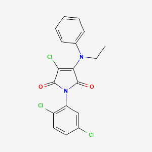 molecular formula C18H13Cl3N2O2 B3583074 3-chloro-1-(2,5-dichlorophenyl)-4-[ethyl(phenyl)amino]-1H-pyrrole-2,5-dione 