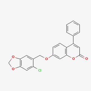 7-[(6-chloro-1,3-benzodioxol-5-yl)methoxy]-4-phenyl-2H-chromen-2-one