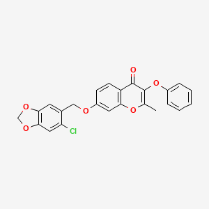 7-[(6-chloro-1,3-benzodioxol-5-yl)methoxy]-2-methyl-3-phenoxy-4H-chromen-4-one