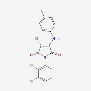 molecular formula C17H11Cl3N2O2 B3583086 3-chloro-1-(2,3-dichlorophenyl)-4-[(4-methylphenyl)amino]-1H-pyrrole-2,5-dione 