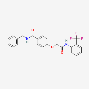 molecular formula C23H19F3N2O3 B3583129 N-benzyl-4-(2-oxo-2-{[2-(trifluoromethyl)phenyl]amino}ethoxy)benzamide 