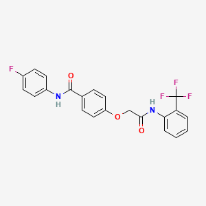 N-(4-fluorophenyl)-4-[2-oxo-2-[2-(trifluoromethyl)anilino]ethoxy]benzamide