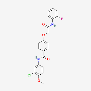 N-(3-chloro-4-methoxyphenyl)-4-[2-(2-fluoroanilino)-2-oxoethoxy]benzamide