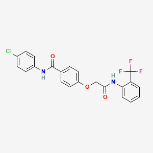 molecular formula C22H16ClF3N2O3 B3583150 N-(4-chlorophenyl)-4-[2-oxo-2-[2-(trifluoromethyl)anilino]ethoxy]benzamide 