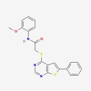 N-(2-methoxyphenyl)-2-(6-phenylthieno[2,3-d]pyrimidin-4-yl)sulfanylacetamide