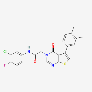 N-(3-chloro-4-fluorophenyl)-2-[5-(3,4-dimethylphenyl)-4-oxothieno[2,3-d]pyrimidin-3(4H)-yl]acetamide