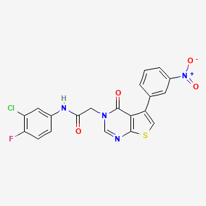 N-(3-chloro-4-fluorophenyl)-2-[5-(3-nitrophenyl)-4-oxothieno[2,3-d]pyrimidin-3-yl]acetamide