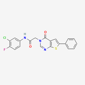 N-(3-chloro-4-fluorophenyl)-2-(4-oxo-6-phenylthieno[2,3-d]pyrimidin-3-yl)acetamide