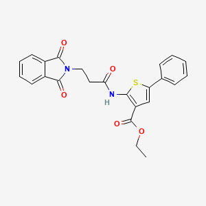 molecular formula C24H20N2O5S B3583236 ethyl 2-{[3-(1,3-dioxo-1,3-dihydro-2H-isoindol-2-yl)propanoyl]amino}-5-phenyl-3-thiophenecarboxylate 