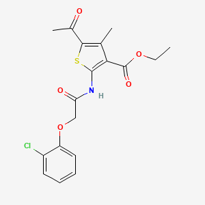 molecular formula C18H18ClNO5S B3583256 ethyl 5-acetyl-2-[2-(2-chlorophenoxy)acetamido]-4-methylthiophene-3-carboxylate 