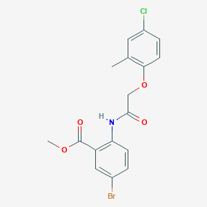 molecular formula C17H15BrClNO4 B3583287 methyl 5-bromo-2-{[(4-chloro-2-methylphenoxy)acetyl]amino}benzoate 