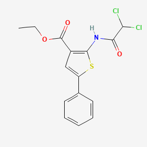 molecular formula C15H13Cl2NO3S B3583296 ethyl 2-(2,2-dichloroacetamido)-5-phenylthiophene-3-carboxylate 