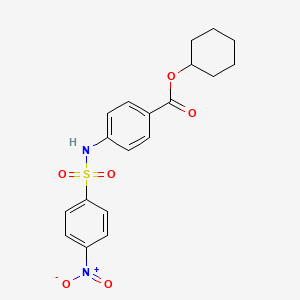 molecular formula C19H20N2O6S B3583298 Cyclohexyl 4-[(4-nitrophenyl)sulfonylamino]benzoate 