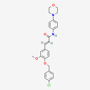 molecular formula C27H27ClN2O4 B3583325 (2E)-3-{4-[(4-chlorobenzyl)oxy]-3-methoxyphenyl}-N-[4-(morpholin-4-yl)phenyl]prop-2-enamide 