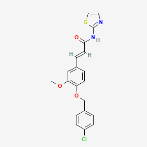 molecular formula C20H17ClN2O3S B3583356 (2E)-3-{4-[(4-chlorobenzyl)oxy]-3-methoxyphenyl}-N-(1,3-thiazol-2-yl)prop-2-enamide 