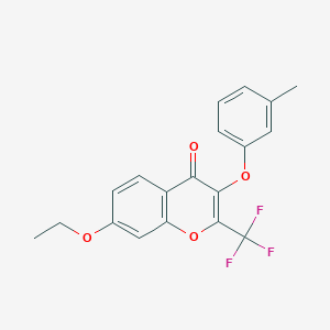 7-ethoxy-3-(3-methylphenoxy)-2-(trifluoromethyl)-4H-chromen-4-one