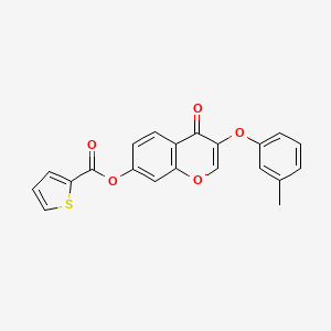 3-(3-methylphenoxy)-4-oxo-4H-chromen-7-yl thiophene-2-carboxylate