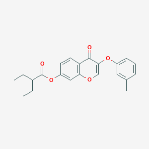 3-(3-methylphenoxy)-4-oxo-4H-chromen-7-yl 2-ethylbutanoate