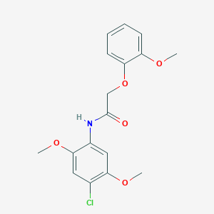 molecular formula C17H18ClNO5 B3583445 N-(4-chloro-2,5-dimethoxyphenyl)-2-(2-methoxyphenoxy)acetamide 