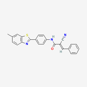 molecular formula C24H17N3OS B3583458 2-cyano-N-[4-(6-methyl-1,3-benzothiazol-2-yl)phenyl]-3-phenylacrylamide 