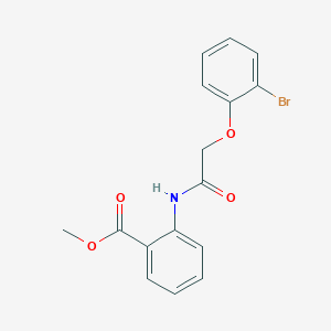 molecular formula C16H14BrNO4 B3583482 Methyl 2-[[2-(2-bromophenoxy)acetyl]amino]benzoate 