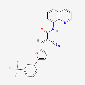 molecular formula C24H14F3N3O2 B3583497 (E)-2-cyano-N-(quinolin-8-yl)-3-(5-(3-(trifluoromethyl)phenyl)furan-2-yl)acrylamide CAS No. 5851-34-3