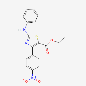 molecular formula C18H15N3O4S B3583525 Ethyl 4-(4-nitrophenyl)-2-(phenylamino)-1,3-thiazole-5-carboxylate 