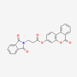 molecular formula C24H15NO6 B3583528 6-OXO-6H-BENZO[C]CHROMEN-3-YL 3-(1,3-DIOXO-2,3-DIHYDRO-1H-ISOINDOL-2-YL)PROPANOATE 