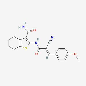 2-{[2-cyano-3-(4-methoxyphenyl)acryloyl]amino}-4,5,6,7-tetrahydro-1-benzothiophene-3-carboxamide