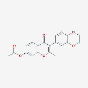 3-(2,3-dihydro-1,4-benzodioxin-6-yl)-2-methyl-4-oxo-4H-chromen-7-yl acetate