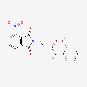 molecular formula C18H15N3O6 B3583562 N-(2-methoxyphenyl)-3-(4-nitro-1,3-dioxo-1,3-dihydro-2H-isoindol-2-yl)propanamide 