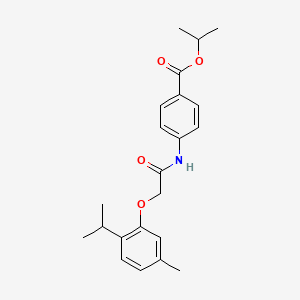 molecular formula C22H27NO4 B3583581 propan-2-yl 4-[[2-(5-methyl-2-propan-2-ylphenoxy)acetyl]amino]benzoate 