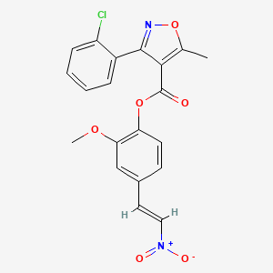 molecular formula C20H15ClN2O6 B3583637 2-methoxy-4-(2-nitrovinyl)phenyl 3-(2-chlorophenyl)-5-methyl-4-isoxazolecarboxylate 