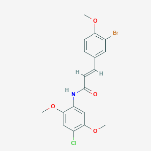 molecular formula C18H17BrClNO4 B3583663 3-(3-bromo-4-methoxyphenyl)-N-(4-chloro-2,5-dimethoxyphenyl)acrylamide 