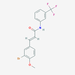 molecular formula C17H13BrF3NO2 B3583665 3-(3-bromo-4-methoxyphenyl)-N-[3-(trifluoromethyl)phenyl]acrylamide 