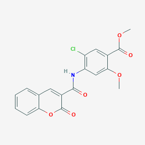 molecular formula C19H14ClNO6 B3583690 Methyl 5-chloro-2-methoxy-4-[(2-oxochromen-3-yl)carbonylamino]benzoate 