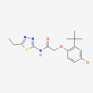 molecular formula C16H20BrN3O2S B3583740 2-(4-bromo-2-tert-butylphenoxy)-N-(5-ethyl-1,3,4-thiadiazol-2-yl)acetamide 