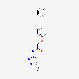 molecular formula C21H23N3O2S B3583744 N-(5-ethyl-1,3,4-thiadiazol-2-yl)-2-[4-(1-methyl-1-phenylethyl)phenoxy]acetamide 