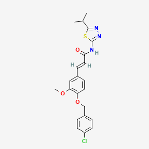 molecular formula C22H22ClN3O3S B3583759 3-{4-[(4-chlorobenzyl)oxy]-3-methoxyphenyl}-N-(5-isopropyl-1,3,4-thiadiazol-2-yl)acrylamide 