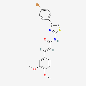 molecular formula C20H17BrN2O3S B3583770 (2E)-N-[4-(4-bromophenyl)-1,3-thiazol-2-yl]-3-(3,4-dimethoxyphenyl)prop-2-enamide 