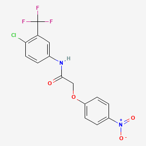 molecular formula C15H10ClF3N2O4 B3583776 N-[4-chloro-3-(trifluoromethyl)phenyl]-2-(4-nitrophenoxy)acetamide 